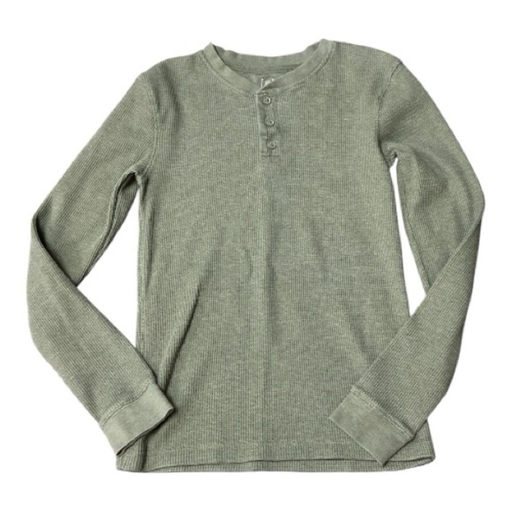 George Sage Green Long Sleeve Textured Tee